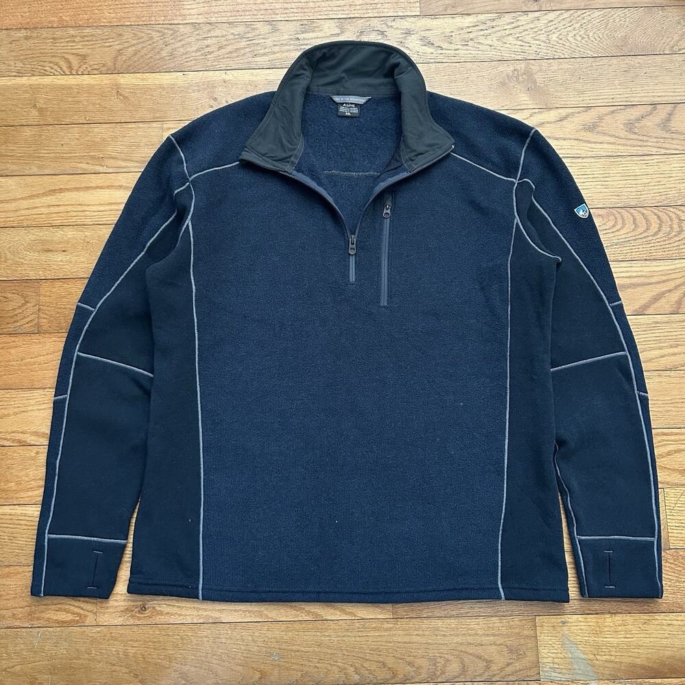 Kuhl Interceptr 1/4 Quarter Zip Fleece Pullover Jacket Blue Mens 2XL